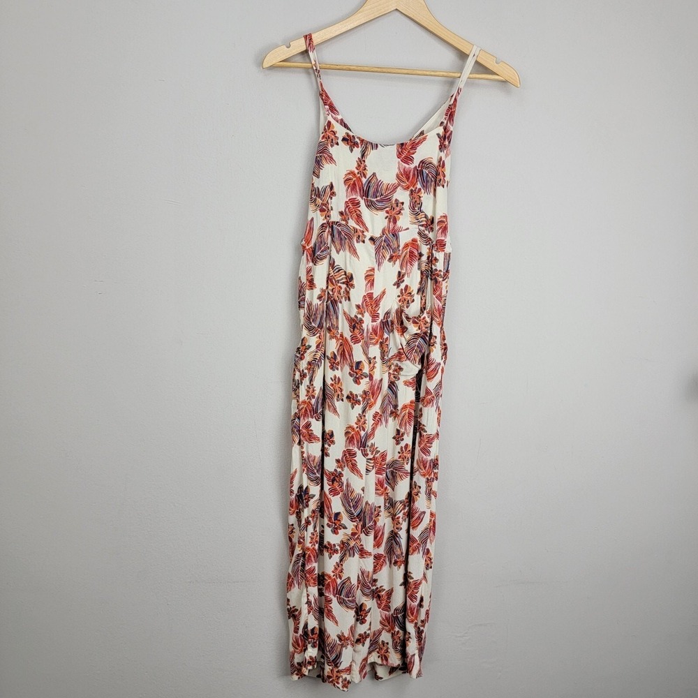 Free People Hot Tropics Floral Cropped Wide Leg Jumpsuit Size 6 Sleeveless READ